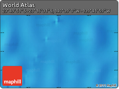 Physical Map of the Area around 23° 33' 11" S, 140° 10' 30" W