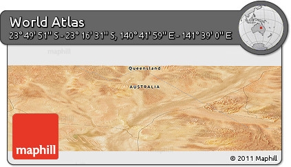 Satellite Panoramic Map of the Area around 23° 33' 11" S, 141° 10' 30" E