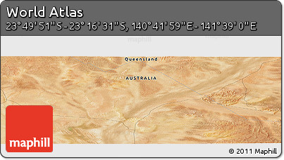 Satellite Panoramic Map of the Area around 23° 33' 11" S, 141° 10' 30" E