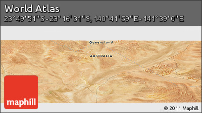 Satellite Panoramic Map of the Area around 23° 33' 11" S, 141° 10' 30" E