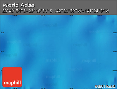 Physical Map of the Area around 23° 33' 11" S, 141° 52' 30" W