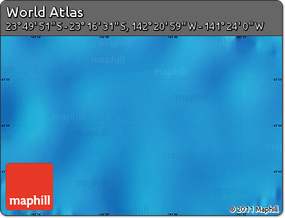 Physical Map of the Area around 23° 33' 11" S, 141° 52' 30" W
