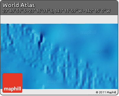 Physical 3D Map of the Area around 23° 33' 11" S, 142° 43' 29" W