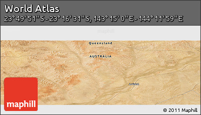 Satellite Panoramic Map of the Area around 23° 33' 11" S, 143° 43' 29" E