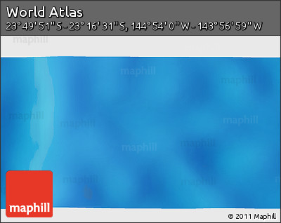 Physical 3D Map of the Area around 23° 33' 11" S, 144° 25' 30" W