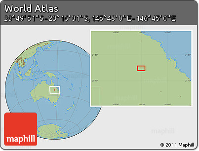 Savanna Style Location Map of the Area around 23° 33' 11" S, 146° 16' 30" E