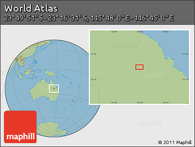 Savanna Style Location Map of the Area around 23° 33' 11" S, 146° 16' 30" E