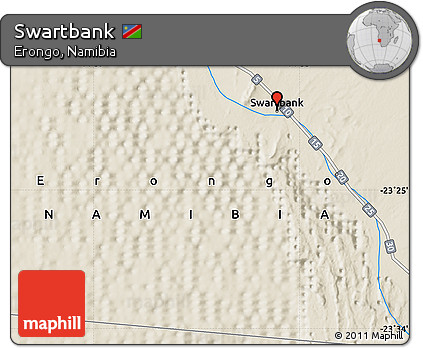 Shaded Relief Map of Swartbank