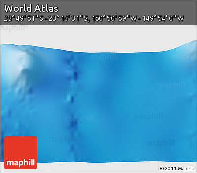 Physical 3D Map of the Area around 23° 33' 11" S, 150° 22' 30" W