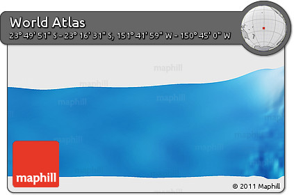 Shaded Relief Panoramic Map of the Area around 23° 33' 11" S, 151° 13' 29" W