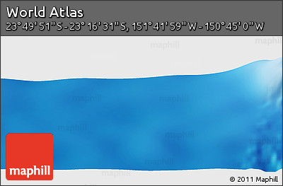 Shaded Relief Panoramic Map of the Area around 23° 33' 11" S, 151° 13' 29" W