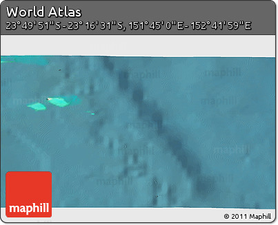 Satellite 3D Map of the Area around 23° 33' 11" S, 152° 13' 29" E