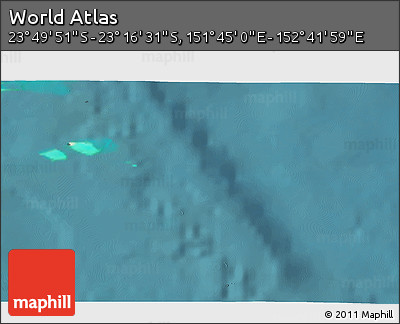 Satellite 3D Map of the Area around 23° 33' 11" S, 152° 13' 29" E
