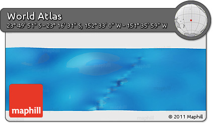 Shaded Relief Panoramic Map of the Area around 23° 33' 11" S, 152° 4' 29" W