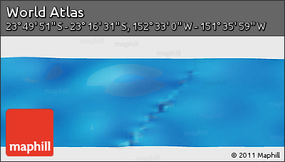 Shaded Relief Panoramic Map of the Area around 23° 33' 11" S, 152° 4' 29" W