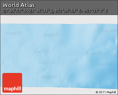 Physical 3D Map of the Area around 23° 33' 11" S, 153° 4' 29" E