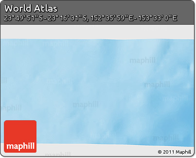 Physical 3D Map of the Area around 23° 33' 11" S, 153° 4' 29" E