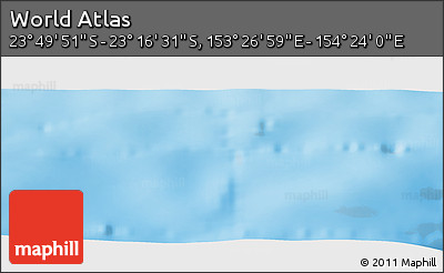 Physical Panoramic Map of the Area around 23° 33' 11" S, 153° 55' 30" E