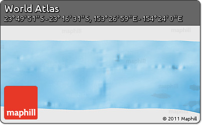 Physical Panoramic Map of the Area around 23° 33' 11" S, 153° 55' 30" E