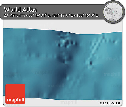 Satellite 3D Map of the Area around 23° 33' 11" S, 154° 46' 30" E