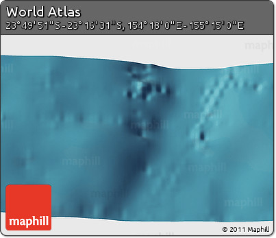 Satellite 3D Map of the Area around 23° 33' 11" S, 154° 46' 30" E