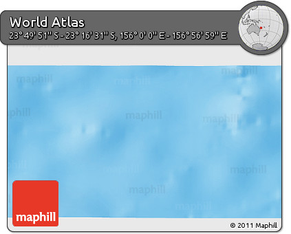 Physical 3D Map of the Area around 23° 33' 11" S, 156° 28' 29" E