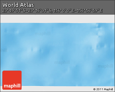 Physical 3D Map of the Area around 23° 33' 11" S, 156° 28' 29" E