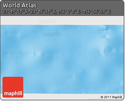 Physical 3D Map of the Area around 23° 33' 11" S, 156° 28' 29" E