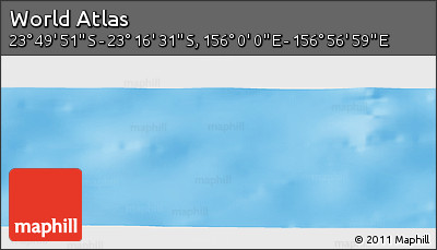 Physical Panoramic Map of the Area around 23° 33' 11" S, 156° 28' 29" E