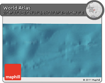 Satellite 3D Map of the Area around 23° 33' 11" S, 157° 19' 29" E
