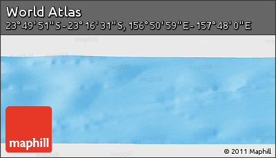 Physical Panoramic Map of the Area around 23° 33' 11" S, 157° 19' 29" E