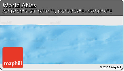 Physical Panoramic Map of the Area around 23° 33' 11" S, 157° 19' 29" E
