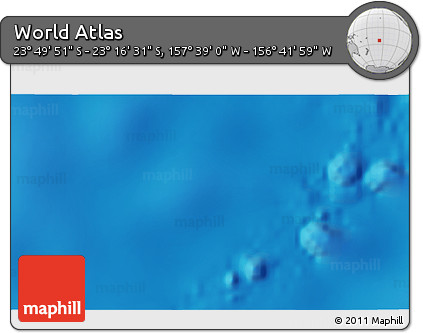 Physical 3D Map of the Area around 23° 33' 11" S, 157° 10' 30" W