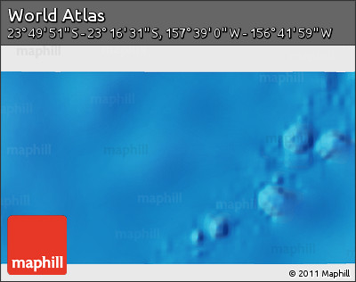 Physical 3D Map of the Area around 23° 33' 11" S, 157° 10' 30" W