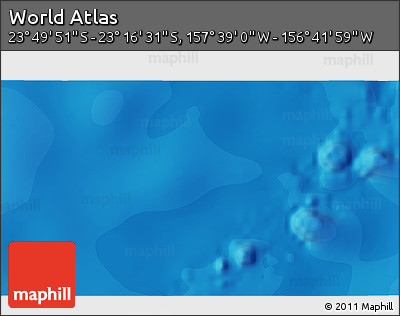 Political 3D Map of the Area around 23° 33' 11" S, 157° 10' 30" W
