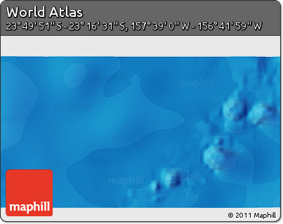 Political 3D Map of the Area around 23° 33' 11" S, 157° 10' 30" W