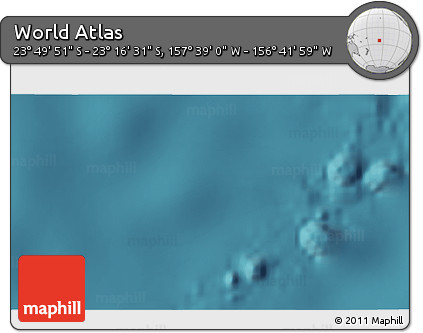 Satellite 3D Map of the Area around 23° 33' 11" S, 157° 10' 30" W