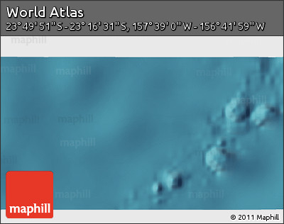 Satellite 3D Map of the Area around 23° 33' 11" S, 157° 10' 30" W