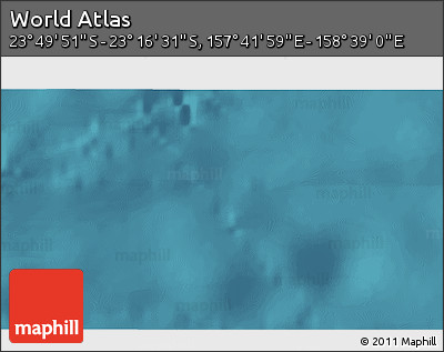 Satellite 3D Map of the Area around 23° 33' 11" S, 158° 10' 30" E