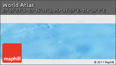 Physical Panoramic Map of the Area around 23° 33' 11" S, 158° 10' 30" E