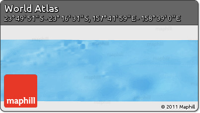 Physical Panoramic Map of the Area around 23° 33' 11" S, 158° 10' 30" E