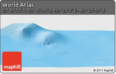 Physical Panoramic Map of the Area around 23° 33' 11" S, 159° 52' 30" E