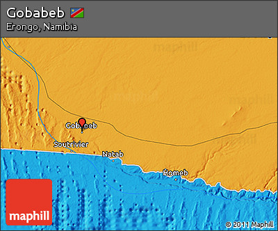 Political 3D Map of Gobabeb