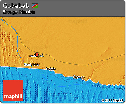 Political 3D Map of Gobabeb