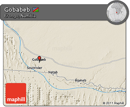 Shaded Relief 3D Map of Gobabeb