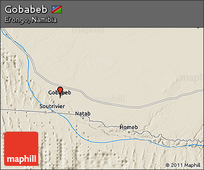 Shaded Relief 3D Map of Gobabeb
