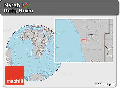 Gray Location Map of Natab