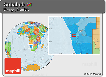 Political Location Map of Gobabeb