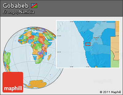 Political Location Map of Gobabeb