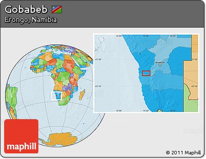 Political Location Map of Gobabeb